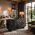 Contemporary Bedroom Dresser Drawers With Sculpted Wave Pattern And Curved Corners For - view 4