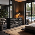 Contemporary Wooden Dresser With Sculpted Ripple Drawers For Bedroom - view 4
