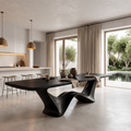 Contemporary Dining Table With Architectural Wave Design For Dining Room And Breakfast - view 4