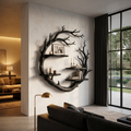 Contemporary Floating Shelf With Tree Branch Display Design For Living Room And Hallway - view 4