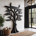 Contemporary Family Tree Wall Art With Custom Name Plaques For Entryway And Foyer - view 4