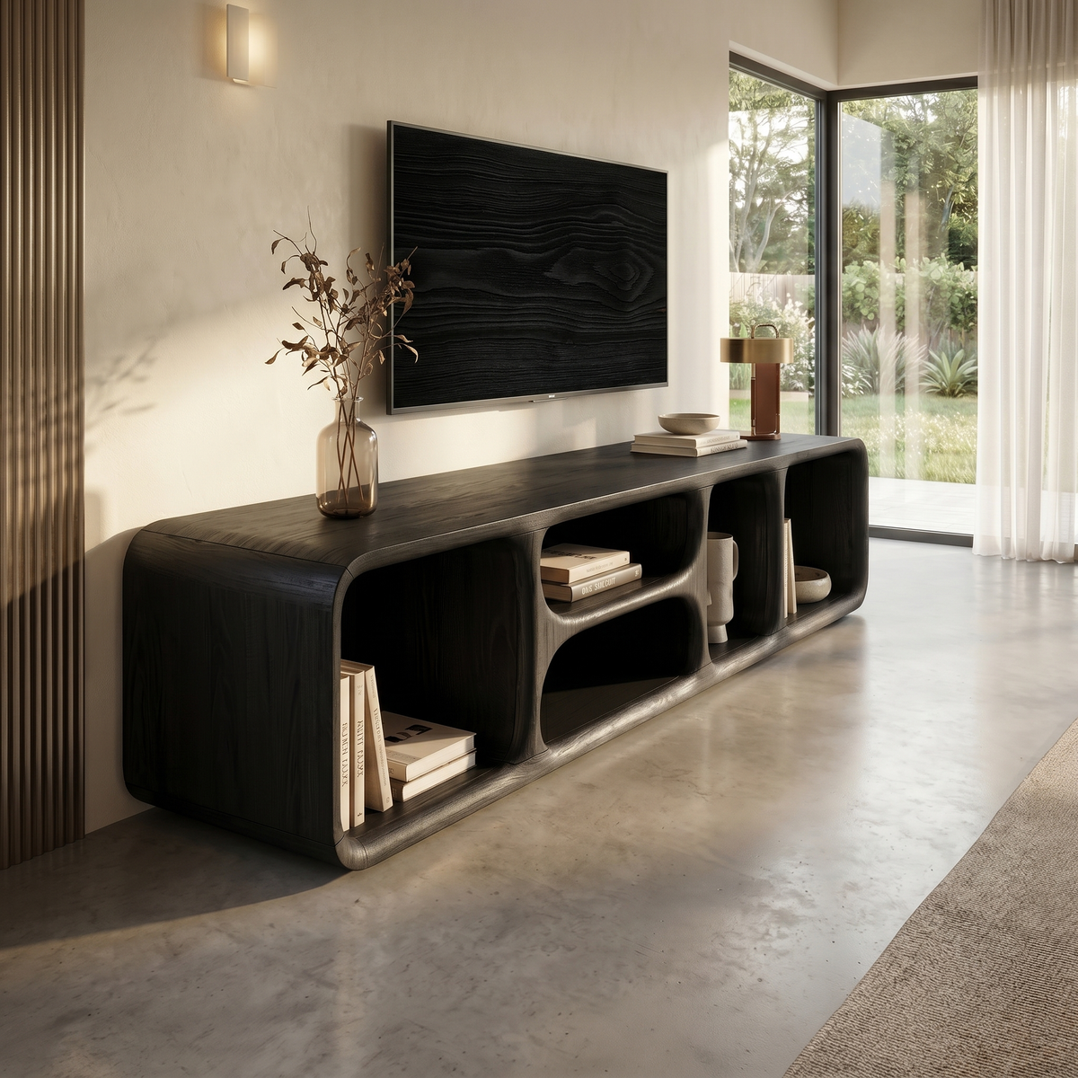 Contemporary Wooden TV Unit Luxury Interior - view 4