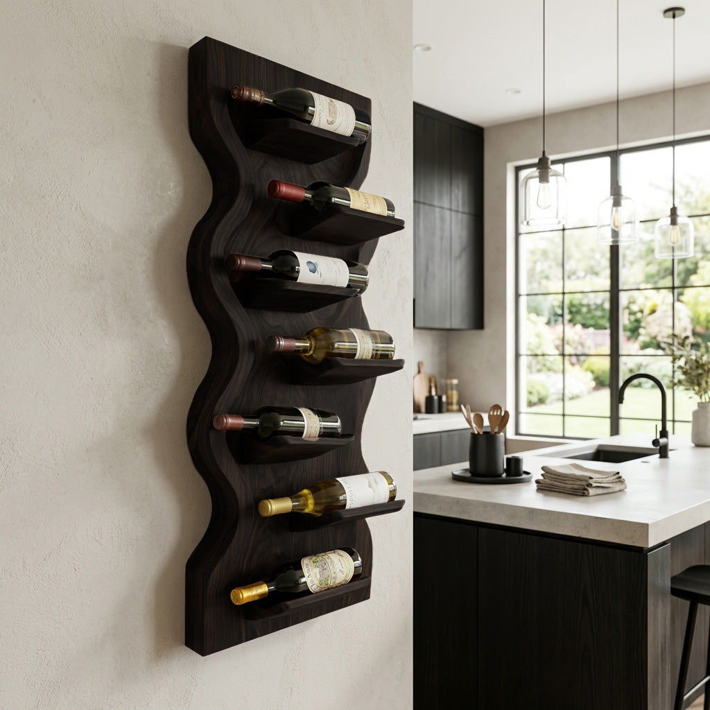 Contemporary Wooden Wine Rack For Dining Room Wall Storage - view 4