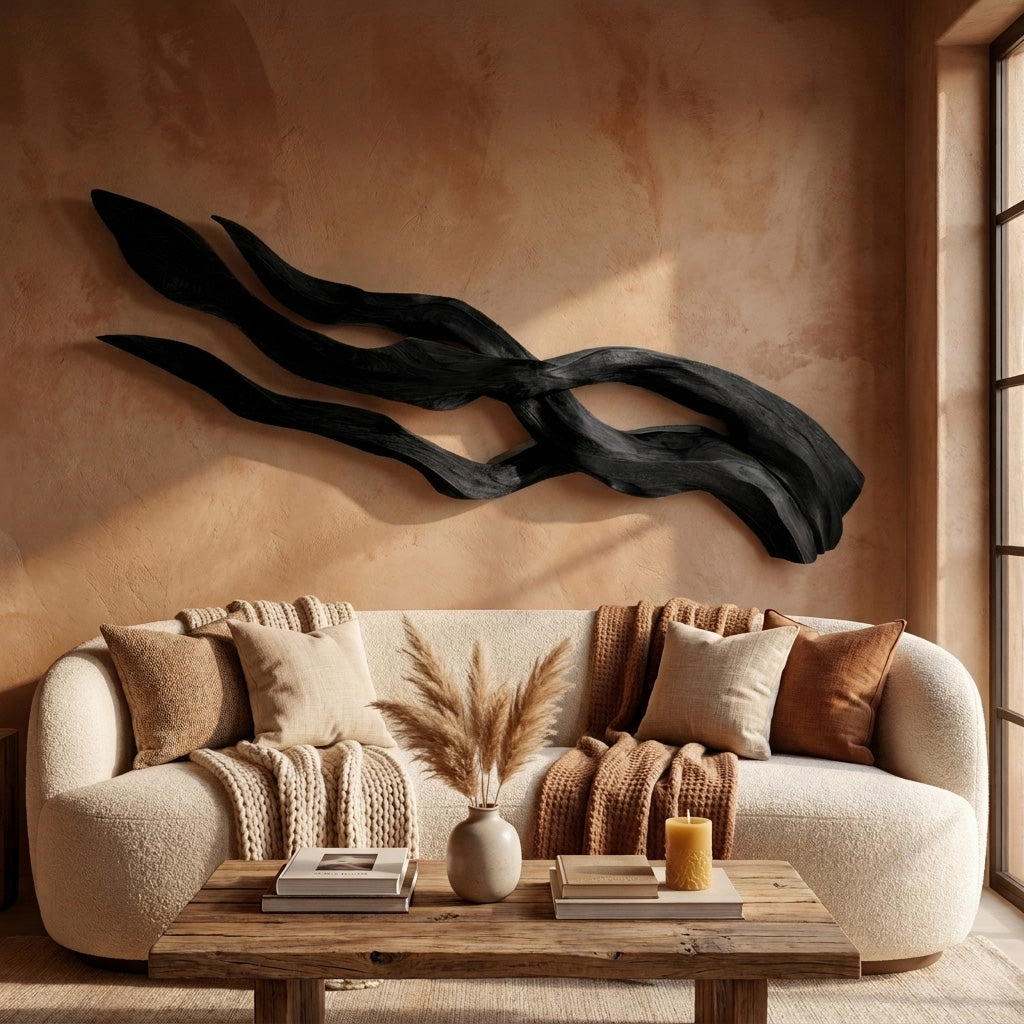 Contemporary Sculptural Wood Wall Art For Home Style - view 4