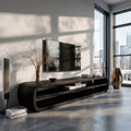 Contemporary Wooden TV Console With Open Storage For Living Room - view 4