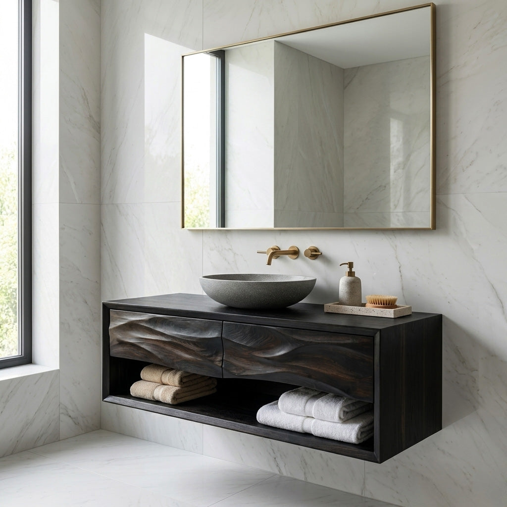 Contemporary Wooden Bathroom Vanity For Bathroom Or Spa Decor - view 4