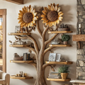 Driftwood Branch Tree Bookshelf Wall Mounted Shelf