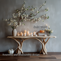 Driftwood Console Table Live Edge Rustic Wood Art Gift