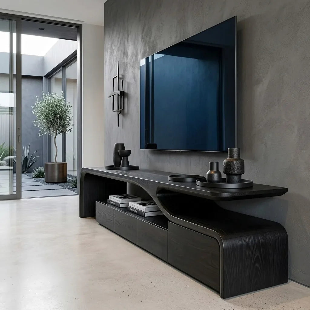 Contemporary Sculptural TV Console For Living Room - view 4
