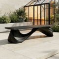 Contemporary Wave Bench Solid Wood Elegant Loop Design Hallway And Entryway - view 4