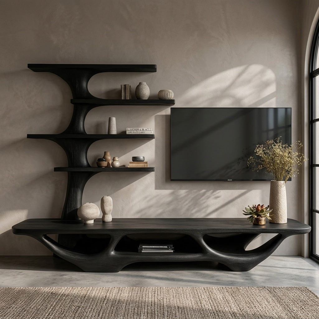 Contemporary Tree Form TV Console For Living Room Decor - view 4