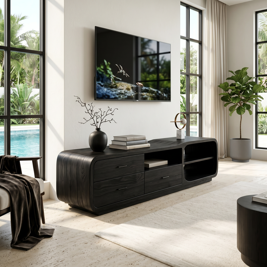 Curved Organic TV Stand Designer Residence - view 4