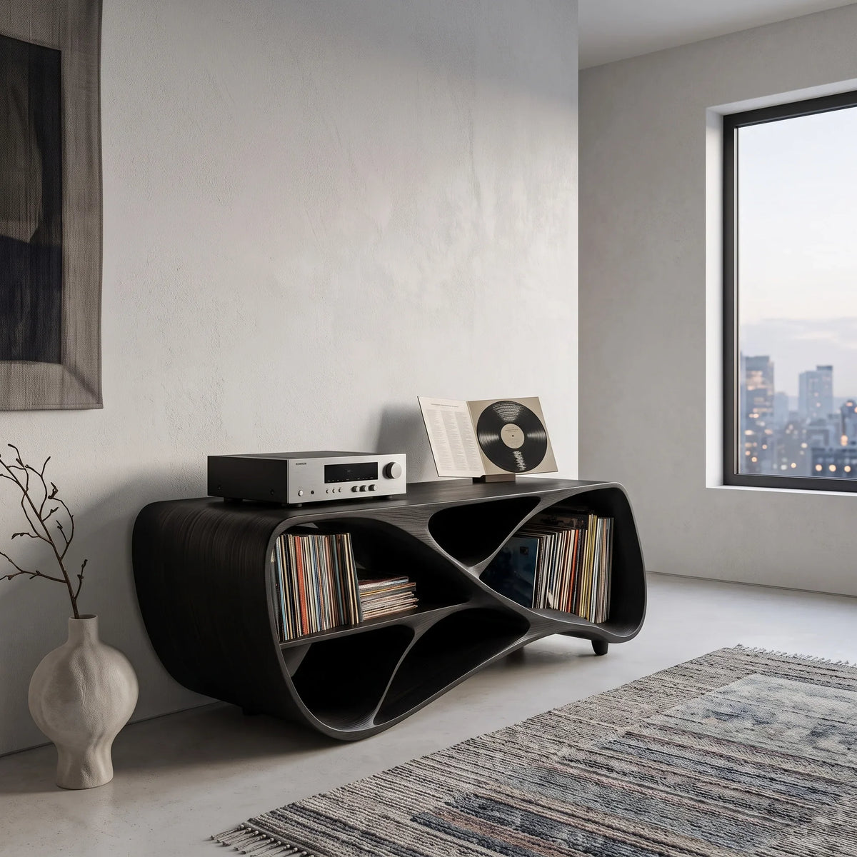 Contemporary Wooden Record Player Console For Living Room - view 4