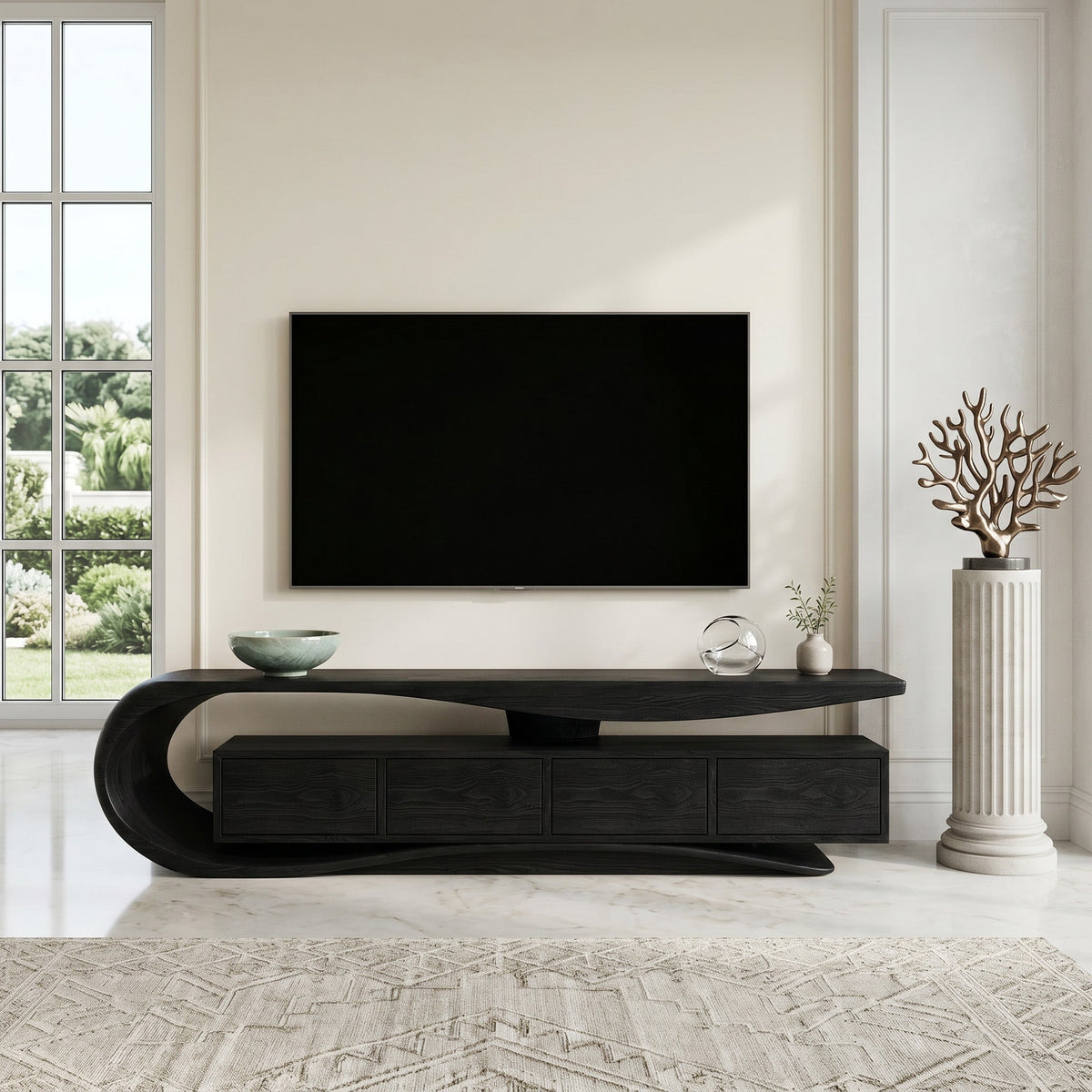 Contemporary Wave TV Console For Living Room - view 4