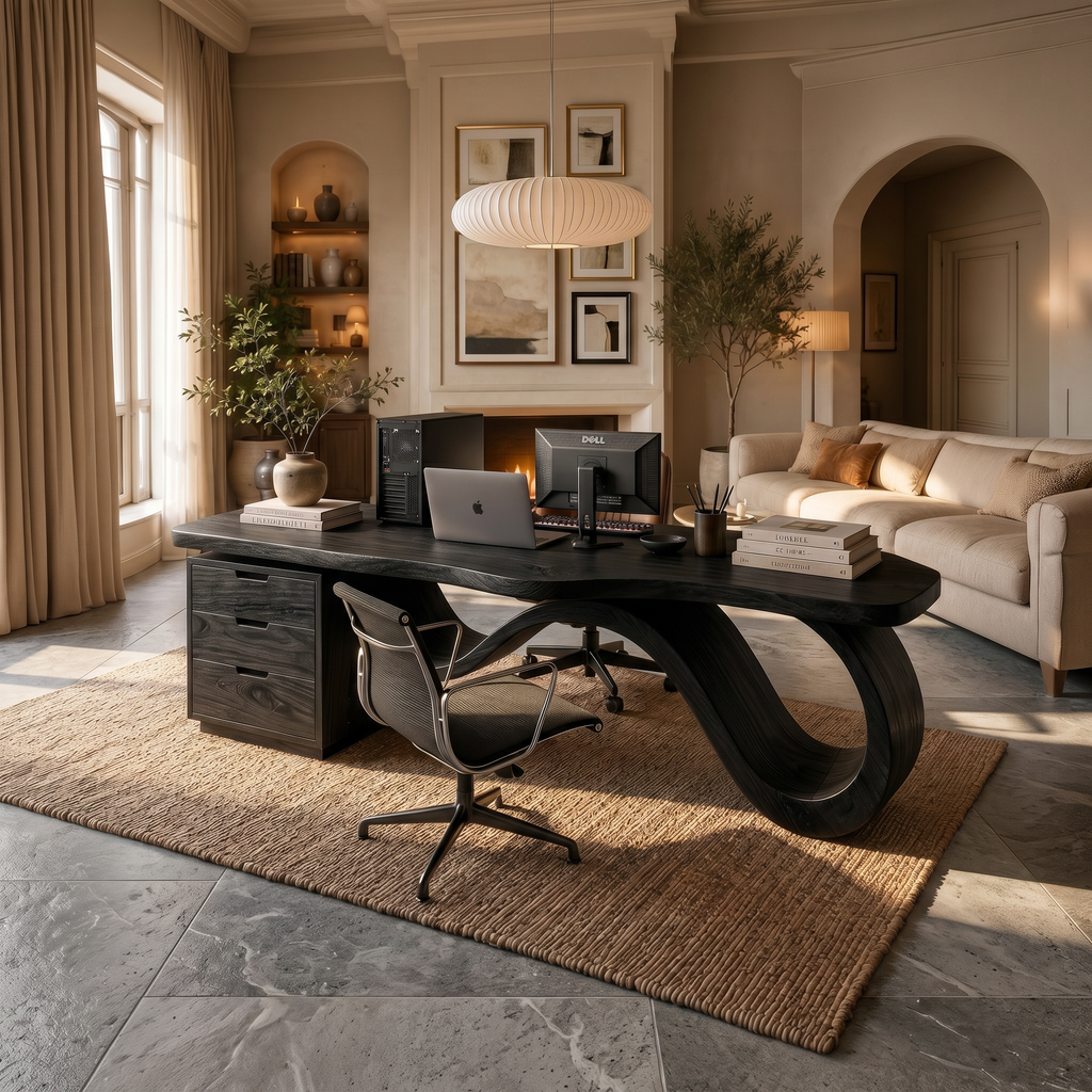 Contemporary Wave Base Executive Desk Design Studio - view 4