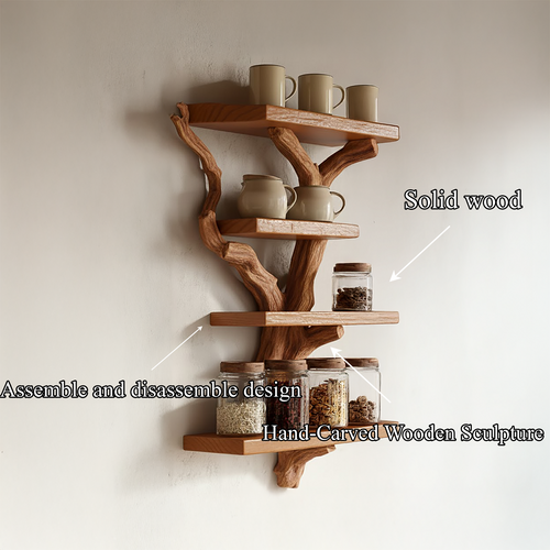 Artistic Branch Kitchen Wall Shelf Kitchen Interior Functional Decor