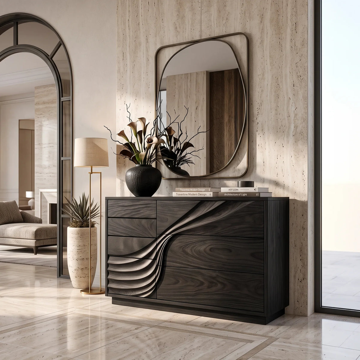 Contemporary Flowing Dresser Drawer For Bedroom Interior - view 4