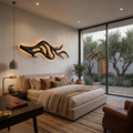 Artistic Wood Wall Light With Sculptural Form For Bedroom - view 4