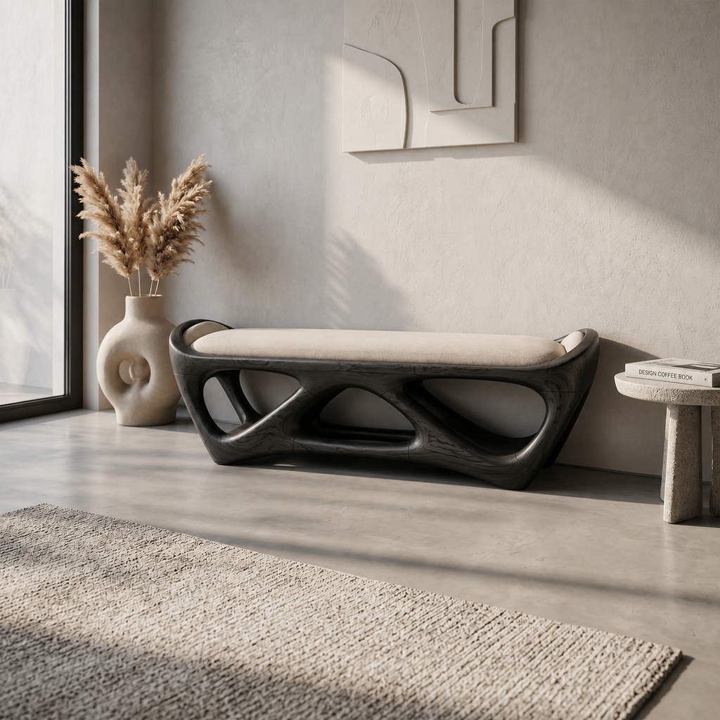 Designer Wooden Bench Creative Studio - view 4