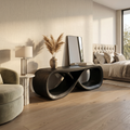 Curved Wooden Bench Contemporary Residence - view 4