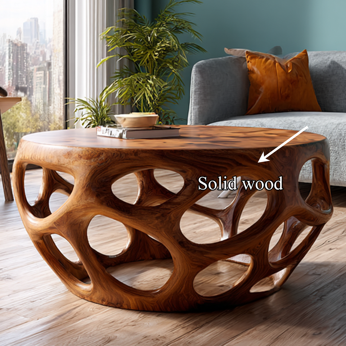 Farmhouse Coffee Table Reclaimed Wood Round Gift