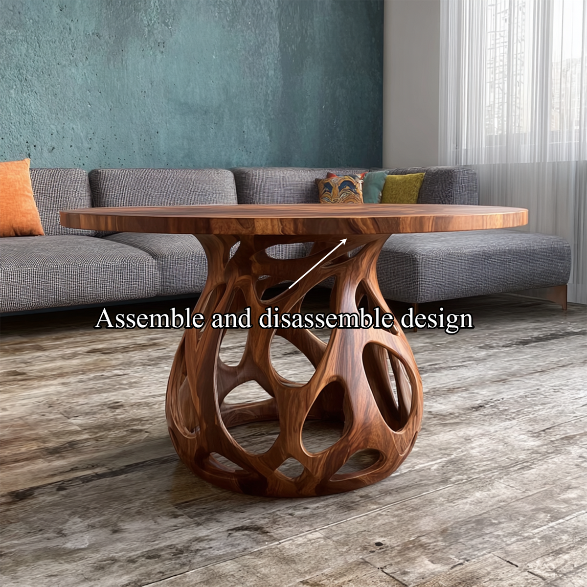 Coffee Table Solid Wood Rustic Style Gift - view 4