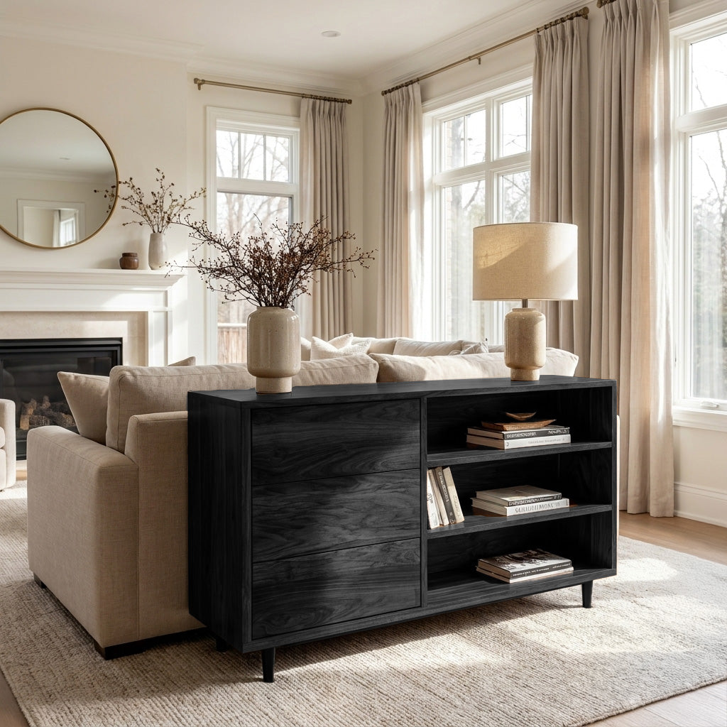 Elegant Natural Wood Console Table For Small Living Room - view 4