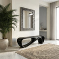 Curved Wooden Bench For Minimalist Living Room Decor - view 4