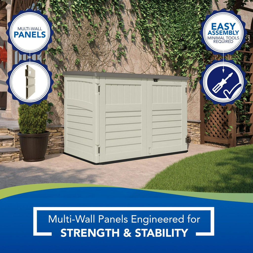 Suncast Resin Storage Shed, Off-White/Gray, 70.5in W x 44.25in D x 52in H - BMS4700