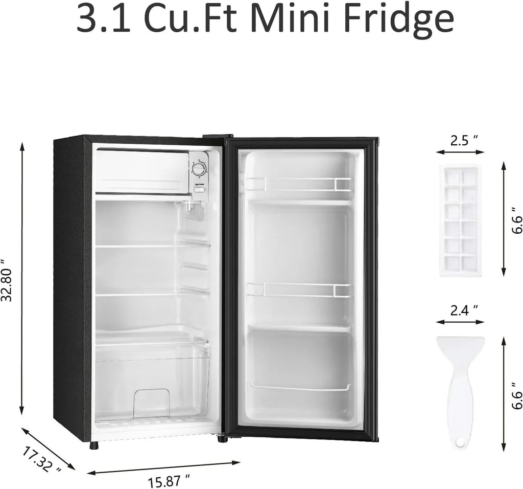Kcpolre Mini Fridge With Freezer, 3.1 Cu.Ft, Pink - JINXIN85B