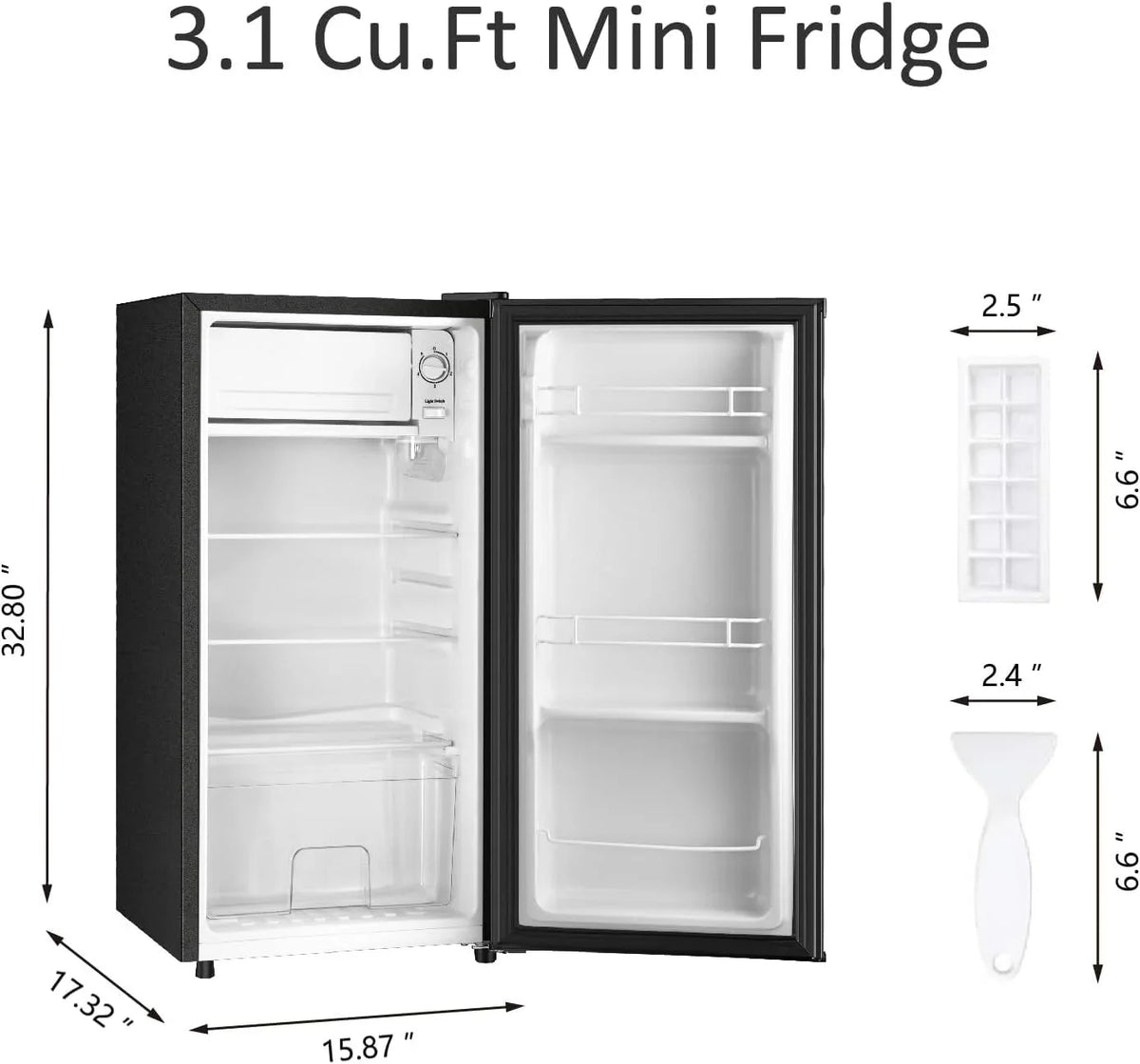 Kcpolre Mini Fridge With Freezer, 3.1 Cu.Ft, Pink - JINXIN85B