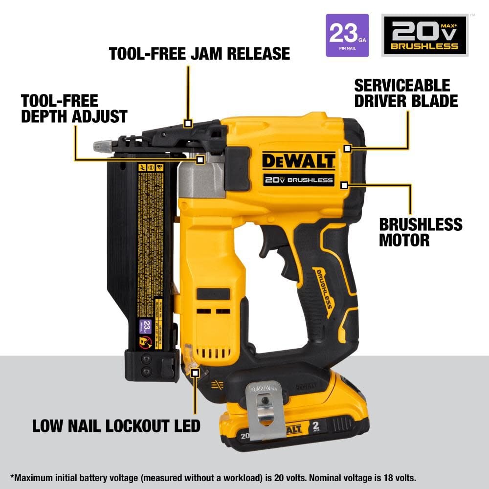 Compact Series 20V 23 Gauge Pin Nailer Kit - DCN623D1