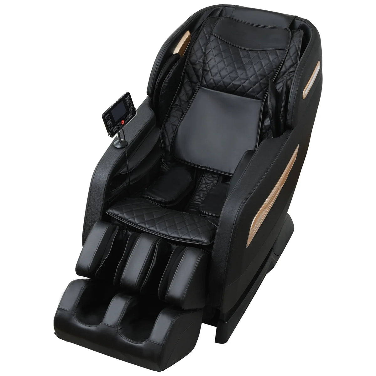 4D Zero Gravity Full Body Shiatsu Massage Chair With 58in SL Track - Premium Black Leather