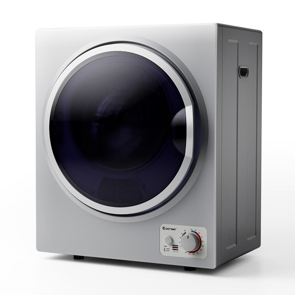 Costway Compact Electric Laundry Dryer, 1.5 cu. ft., 10 lbs, Stainless Steel - Wall Mounted