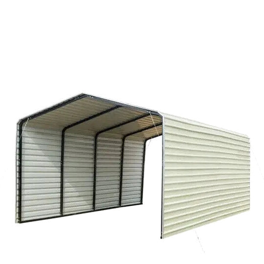 All-Steel Carport 12 ft x 20 ft, Fully Enclosed Sides - CP1220F