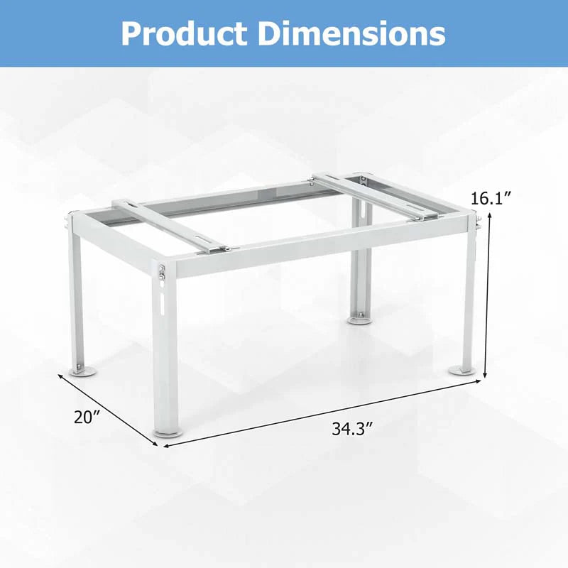 Mini Split Ground Stand For 9000-36000 BTU Ductless Air Conditioners - White Metal
