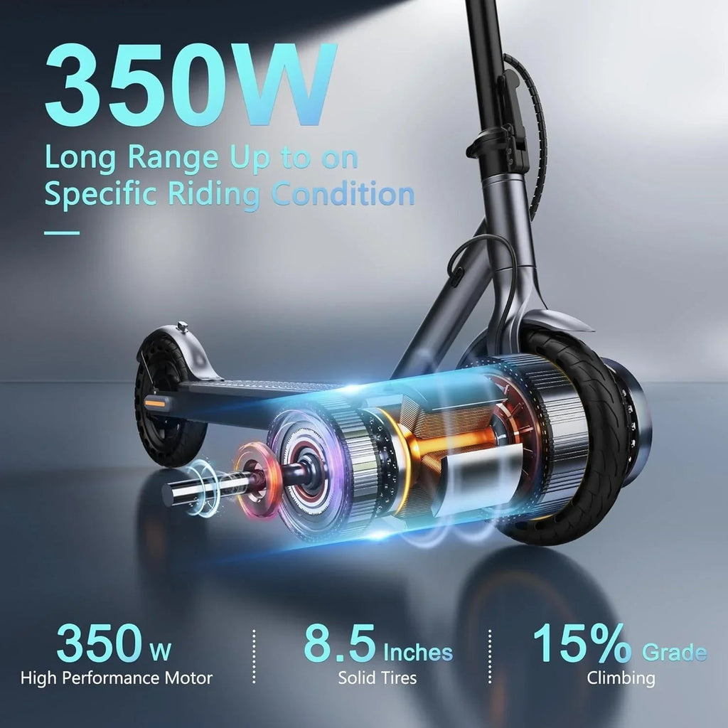 Electric Scooter 350W/500W Motor, 8.5/10 Solid Tires, 19/22 Mph, 28/21/12 Miles Range
