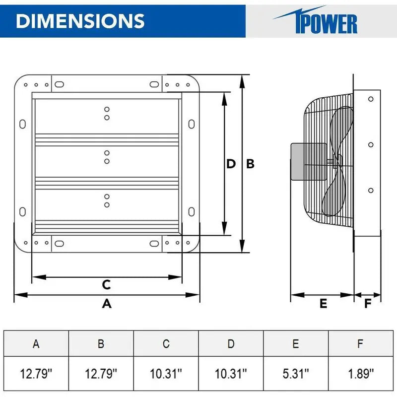 Tidoin 10 in Silver 705 CFM 1630 RPM Plug-In Shutter Exhaust Fan - DHS-YDW11-3284