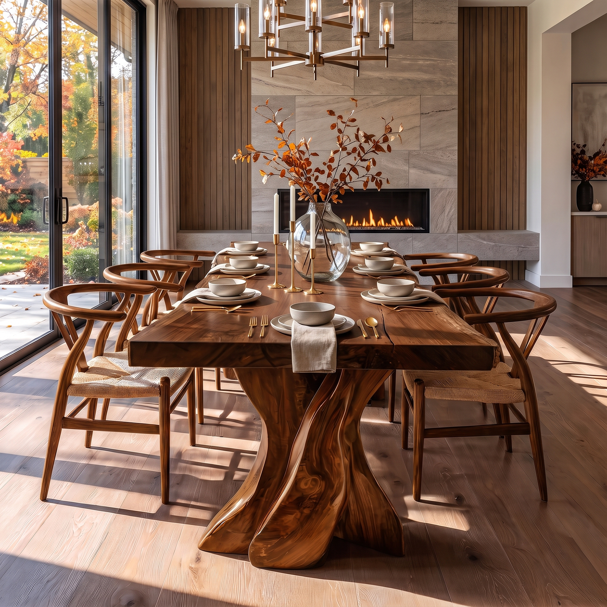 Contemporary Halloween Dining Table With Artistic Tree Form Base For Dining Room - view 7