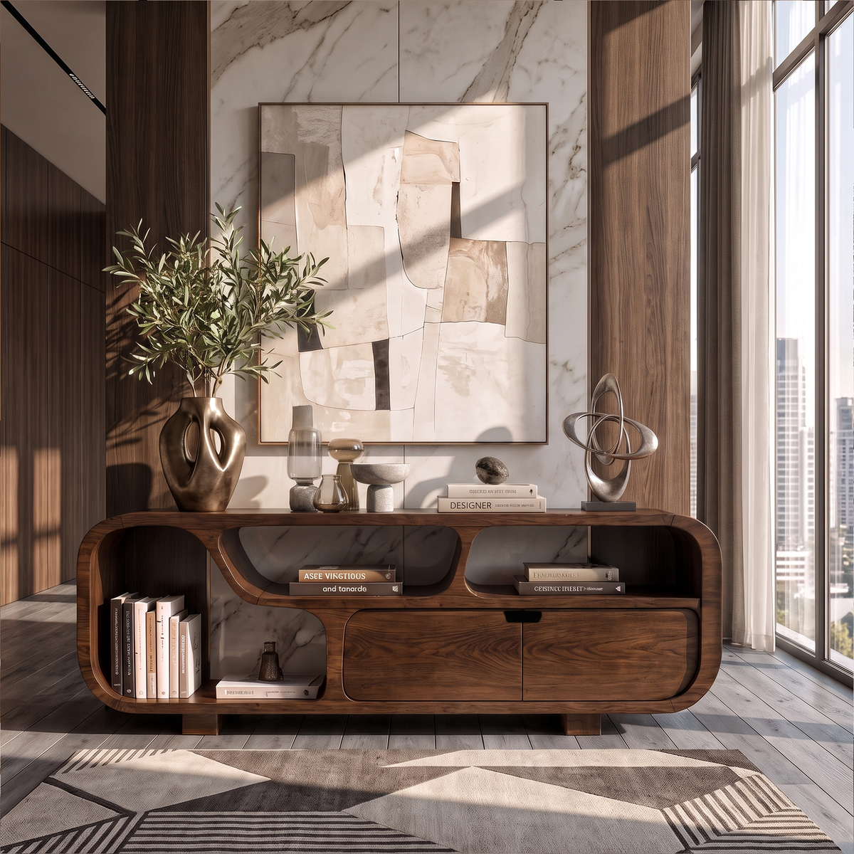 Contemporary Sideboard With Floating Drawer Design For Living Room - view 7