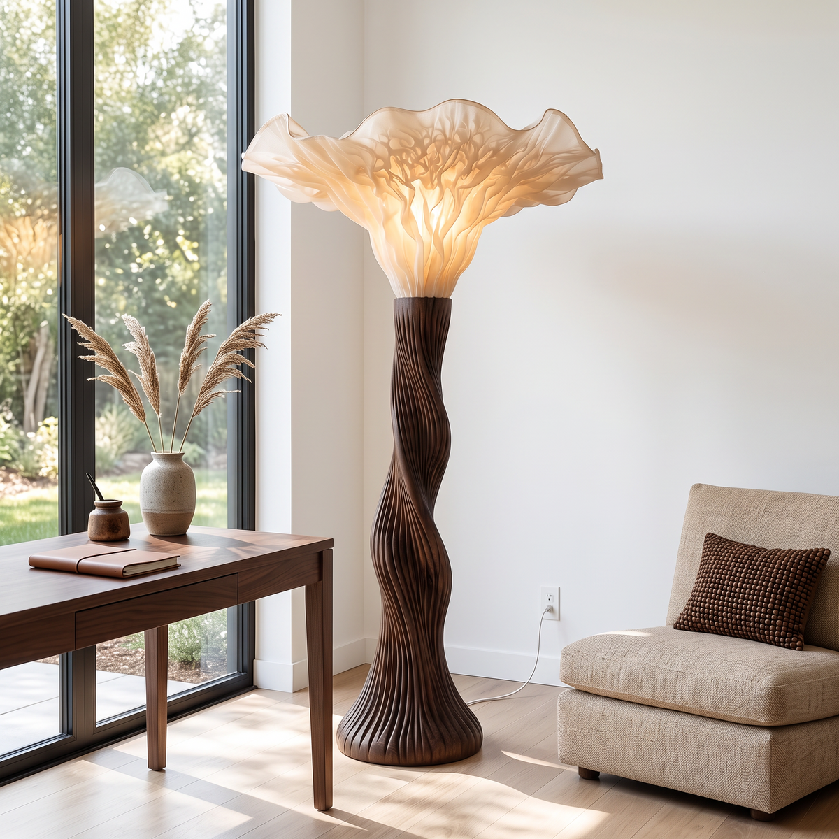 Contemporary Floor Lamp Artistic Mushroom Silhouette Lounge - view 7