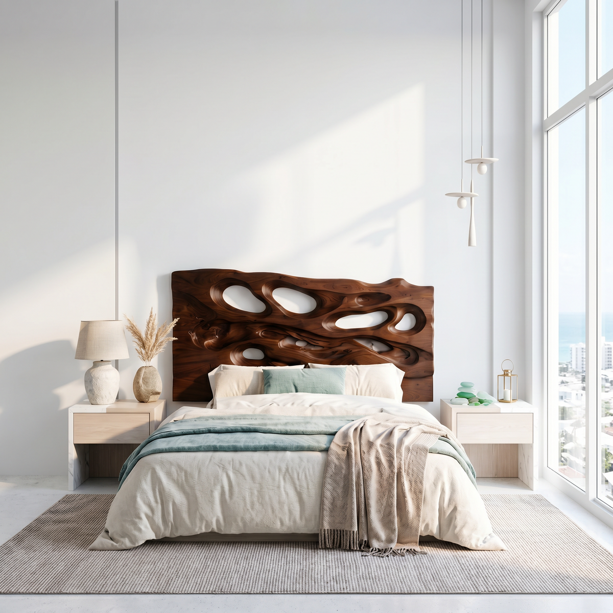 Contemporary Cutout Headboard Wooden Bed Headboard For Bedroom - view 7