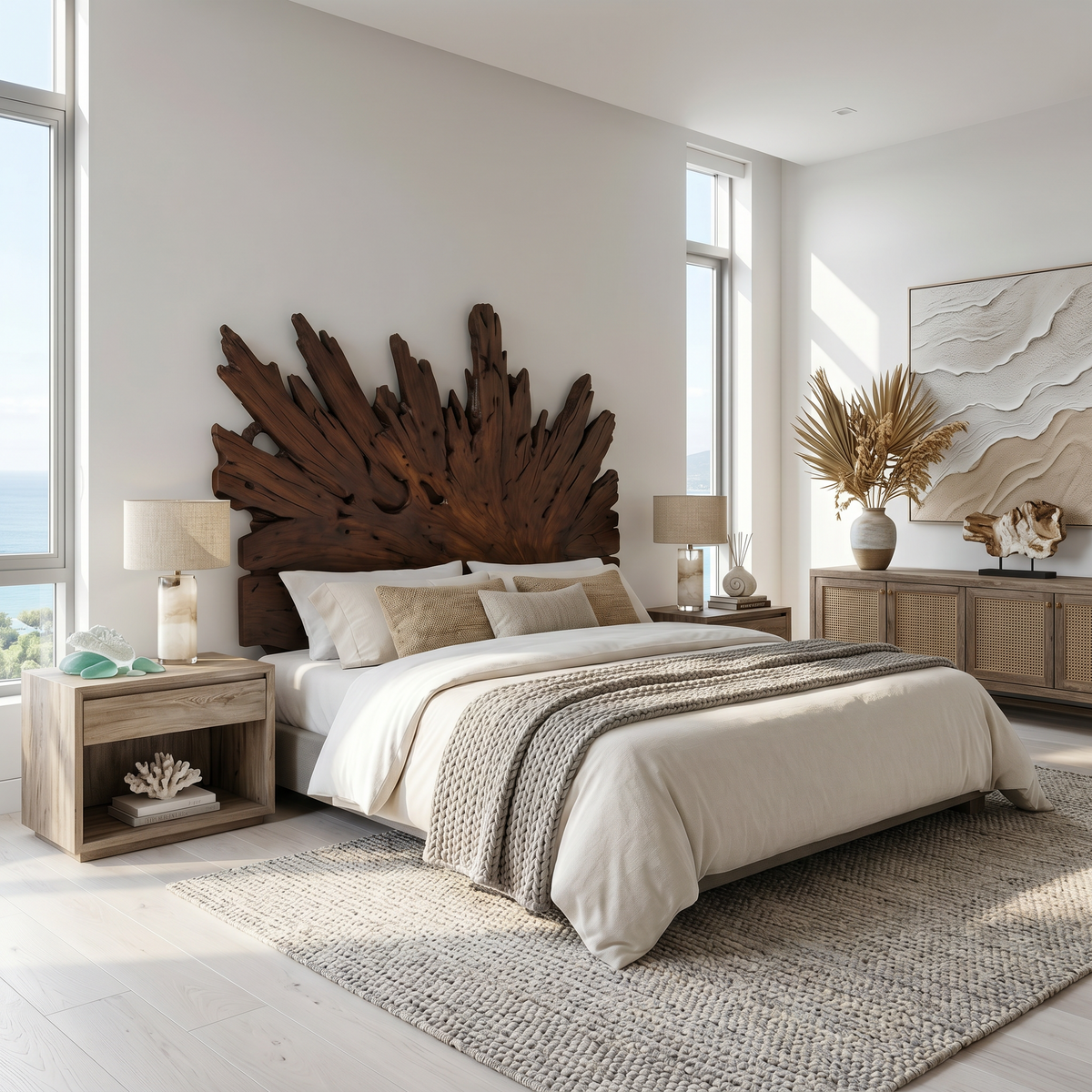 Art Deco Sunburst Headboard Wooden Bed Headboard For Bedroom - view 7