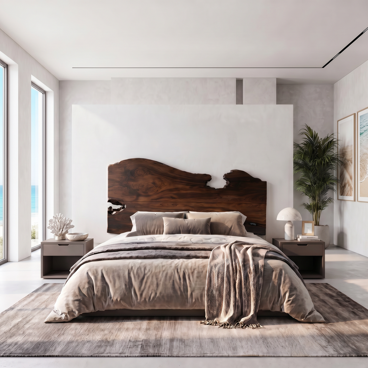 Contemporary Live Edge Headboard Wooden Bed Headboard For Bedroom - view 7