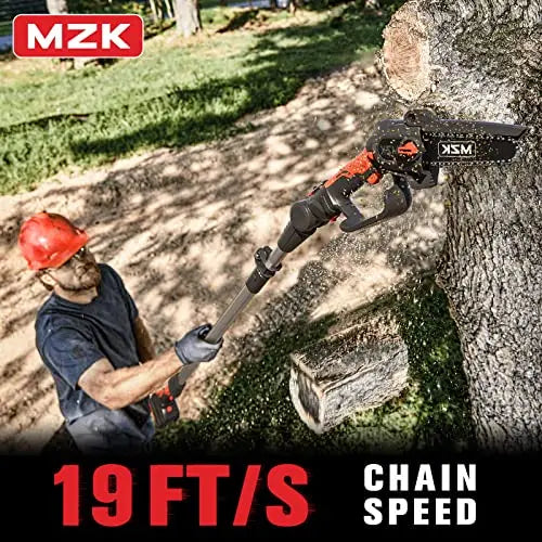 MZK 2-in-1 Cordless Pole Saw With Mini Chainsaw And 3 Replacement Chain