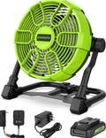 Greenworks 24V 10in 5-Speed Fan 500 CFM With 2.0Ah USB Battery And Charger