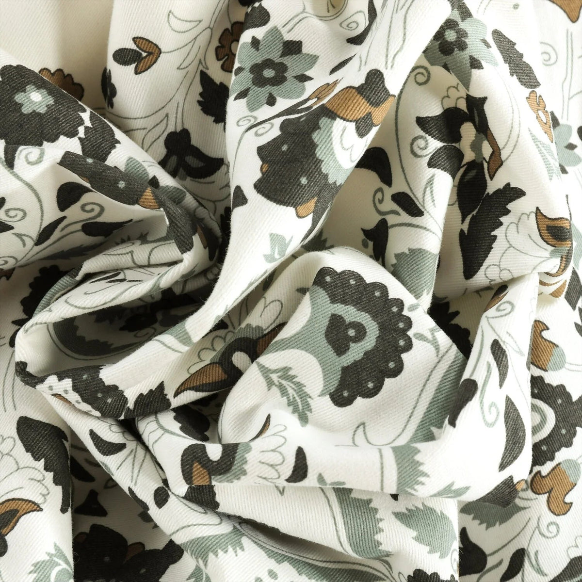 Medallion Damask Printed Cotton Room Darkening Curtain Panel, 1 Piece, 50 in W x 84/96/108/120 in L