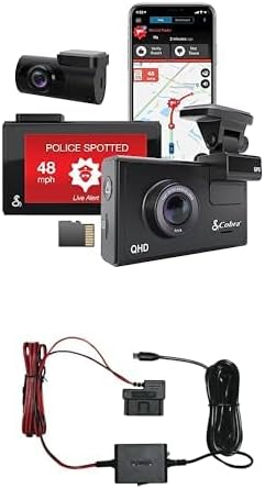 Cobra SC 400D Front And Rear Dash Camera With Kober 2.5A Micro USB Hardwire Kit