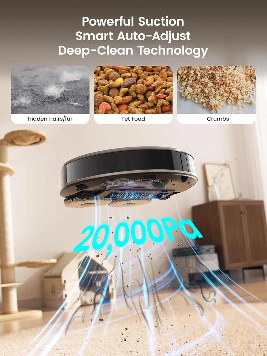 Lefant Robot Vacuum And Mop, 12000Pa Suction, All-In-One Base Station, Dual Spinning Mops - M3L