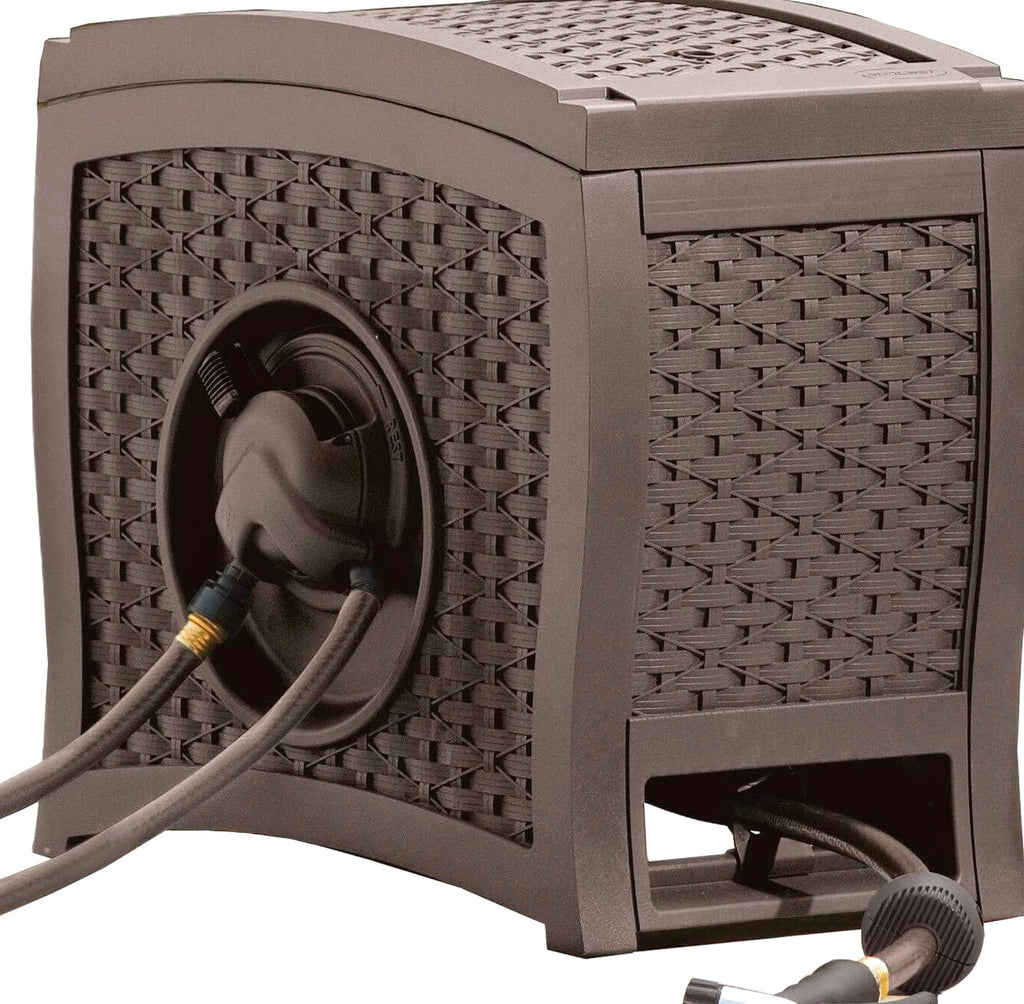 Suncast Aquawinder 125 Wicker Garden Hose Reel - Java